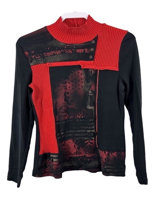 Kalisson Tops - Kalisson Mixed Print Jersey Knit Long Sleeve Top Runs Small EU Brans